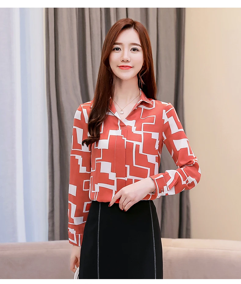 Nova chegada de manga longa шифон listrado blusa feminina senhora solto Кардиган camisa feminina blusa