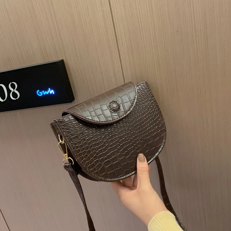 

Online Celebrity Popular Bag Women's 2020 New Style Fashion Korean-style Versatile Textured Stone Pattern Retro Fashion Shoulder