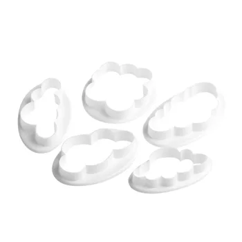 

5Pcs 3D Cloud Plastic Fondant Cutter Cake Mold Sugarcraft Mold Decorating Tools