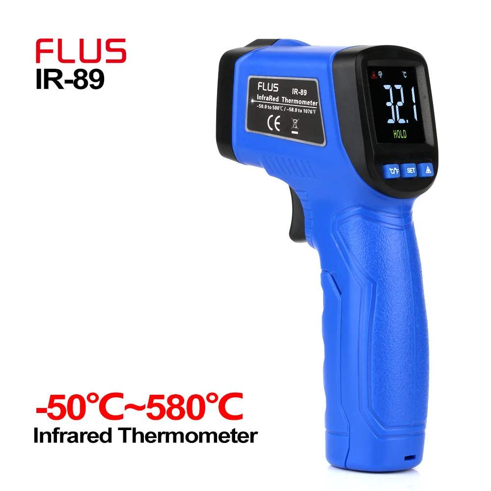 IR-89 Цифровой инфракрасный термометр FLUS, Бесконтактный инфракрасный термометр, портативный электронный наружный мини-лазерный термометр - Цвет: IR-89