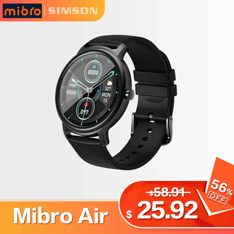 Mibro Air Smart Watch Men Women IP68 Waterproof Bluetooth 5 Sleep Monitor Fitness Heart Rate Tracker SmartWatch Android  IOS