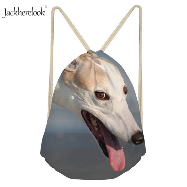 Jackhereook унисекс 3D темно-черная собака шаблон шнурок Сумка милая серая итальянская борзая дизайн рюкзак живое хранение для домашних животных мешок - Цвет: H163Z3