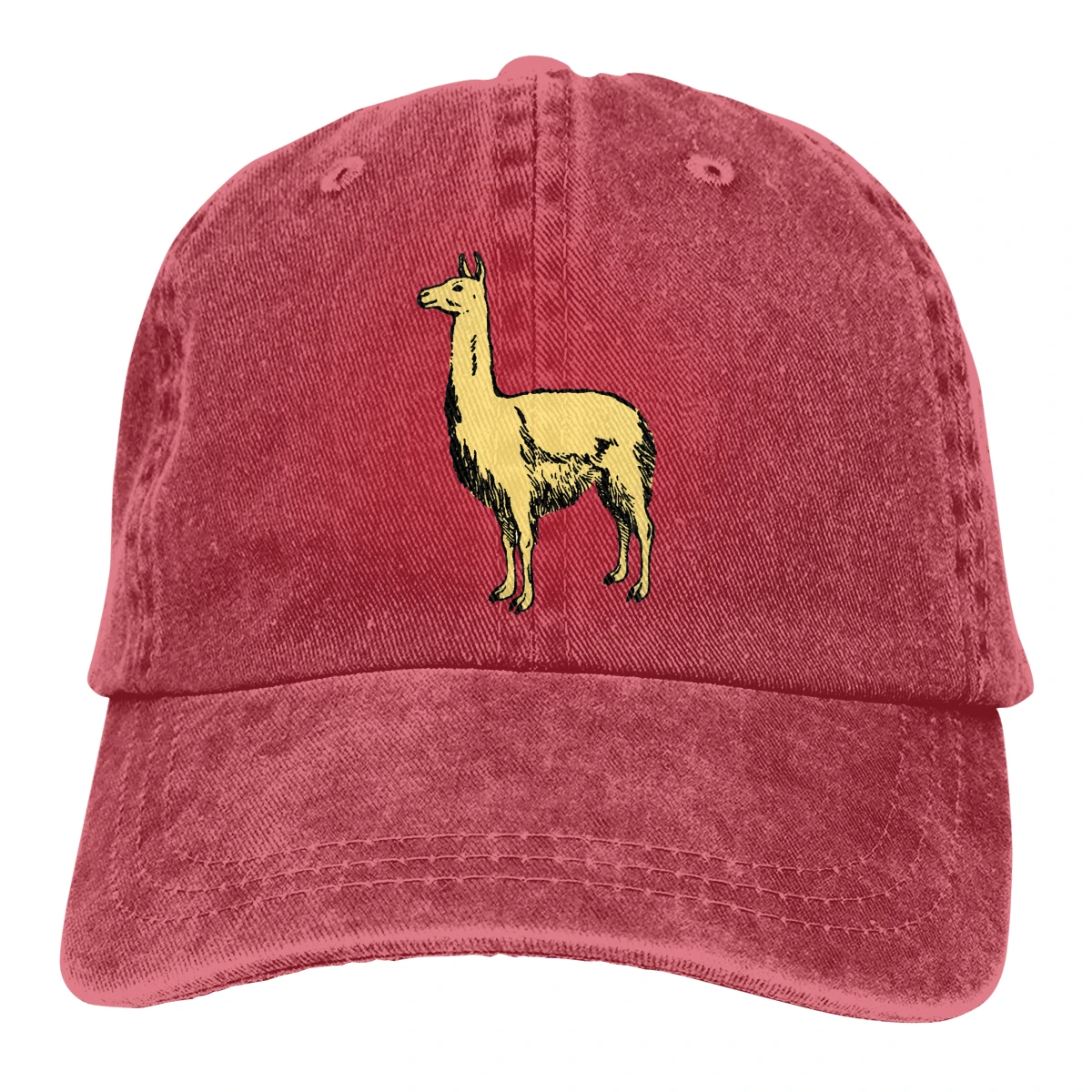 Llama Casquette, Черная мужская и женская джинсовая бейсболка, регулируемая бейсболка для гольфа