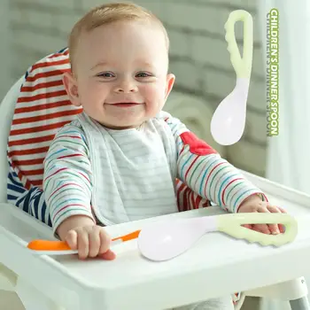 

Infant Feeding Soups Spoon Lightweight and Delicate Kids Boy Girl Toddler Flatware Spoons Fashionable Atmosphere Dishes