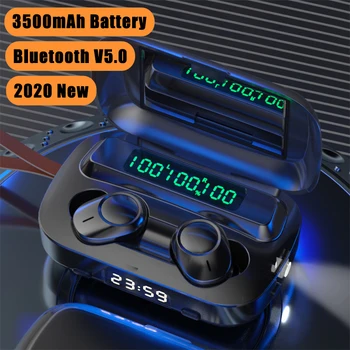 

Clock Design Bluetooth V5.0 Earphone Headphones Wireless Sports Headset Super Bass Earphones Waterproof Stereo Earbuds With Mic