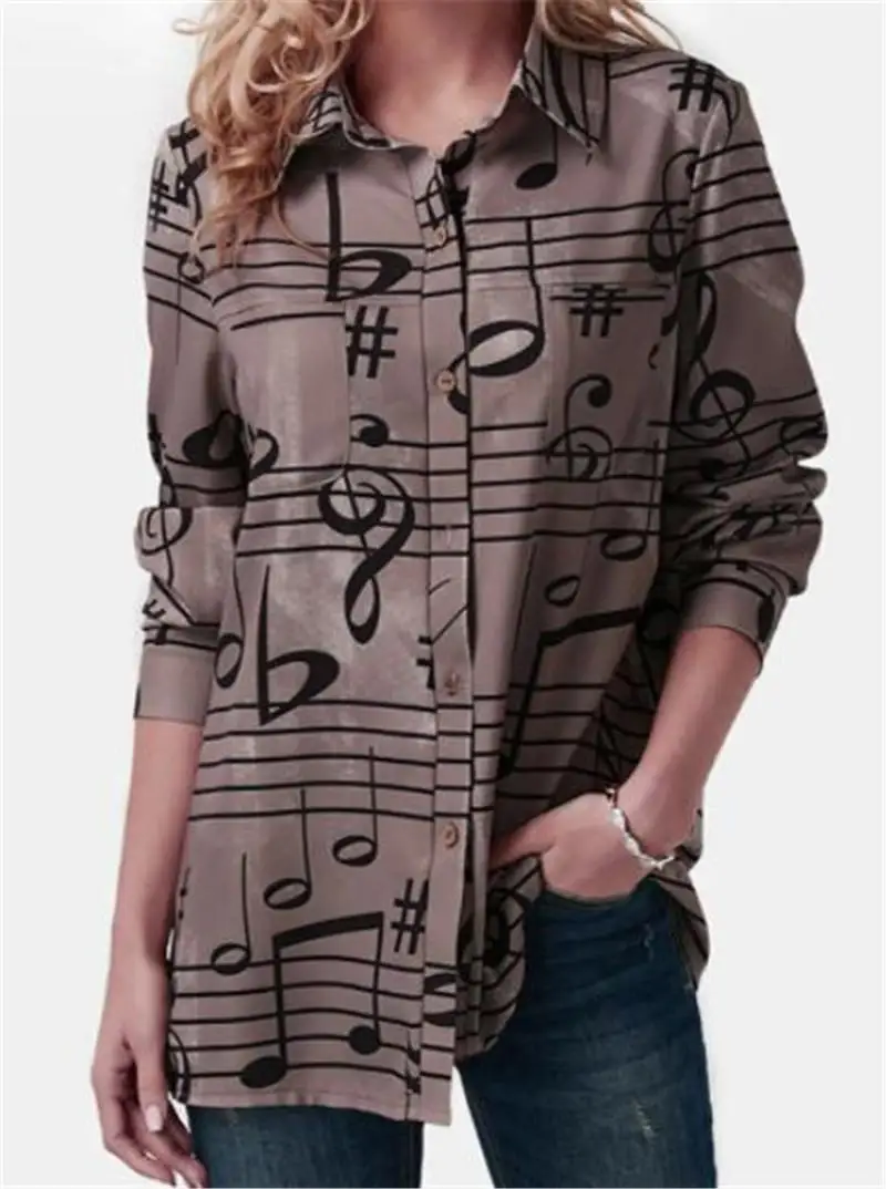 4XL 5XL большой размер женская рубашка с принтом элегантная женская рубашка с длинным рукавом Зимняя Блузка Топы Свободного Покроя размера плюс женская одежда