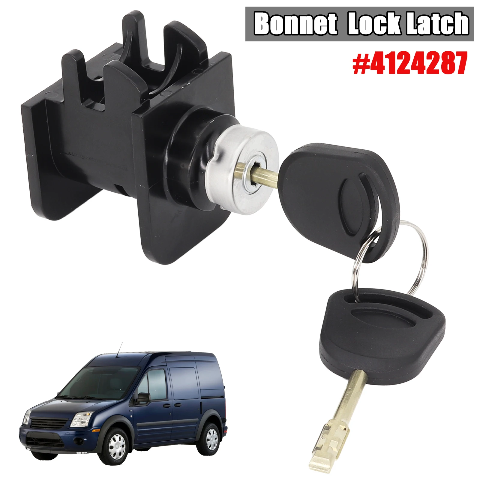 

Car Bonnet Hood Lock Latch Catch With 2 Keys Complete Set YC15-16B970-AD 4124287 For Ford Transit Connect 2002 Replacement Parts