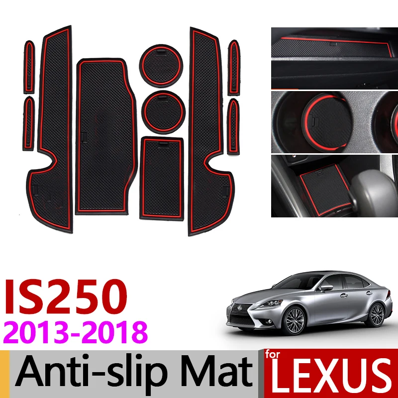 Anti-Slip Gate Slot Mat Rubber Coaster for Lexus IS XE30 250 300h 350 IS250 IS300h IS350 2013 2015 2016 2017 2018 Accessories | Автомобили