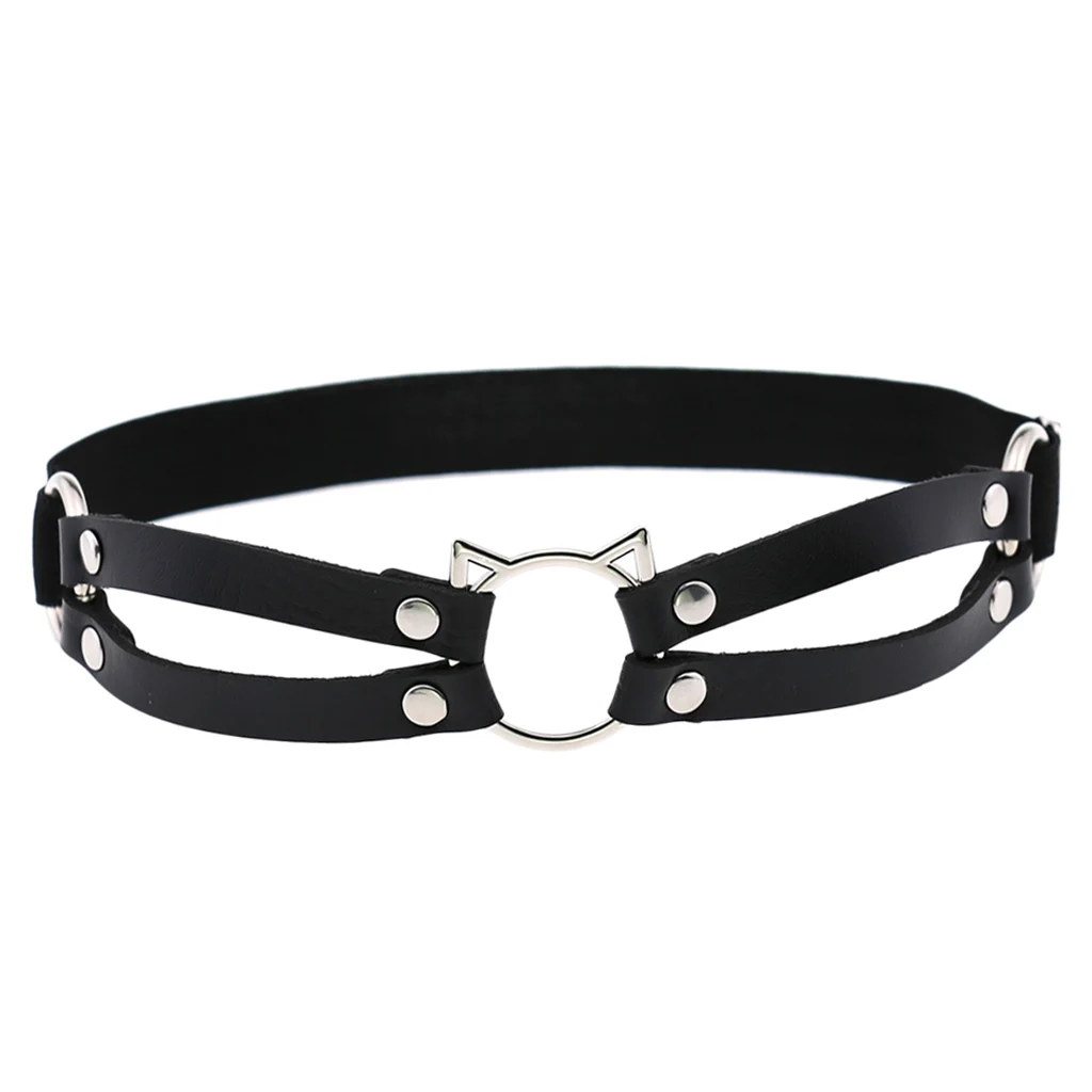 Ladies Gothic PU Leather Elastic Garter Belt Thigh Ring Dancer Clubwear Punk