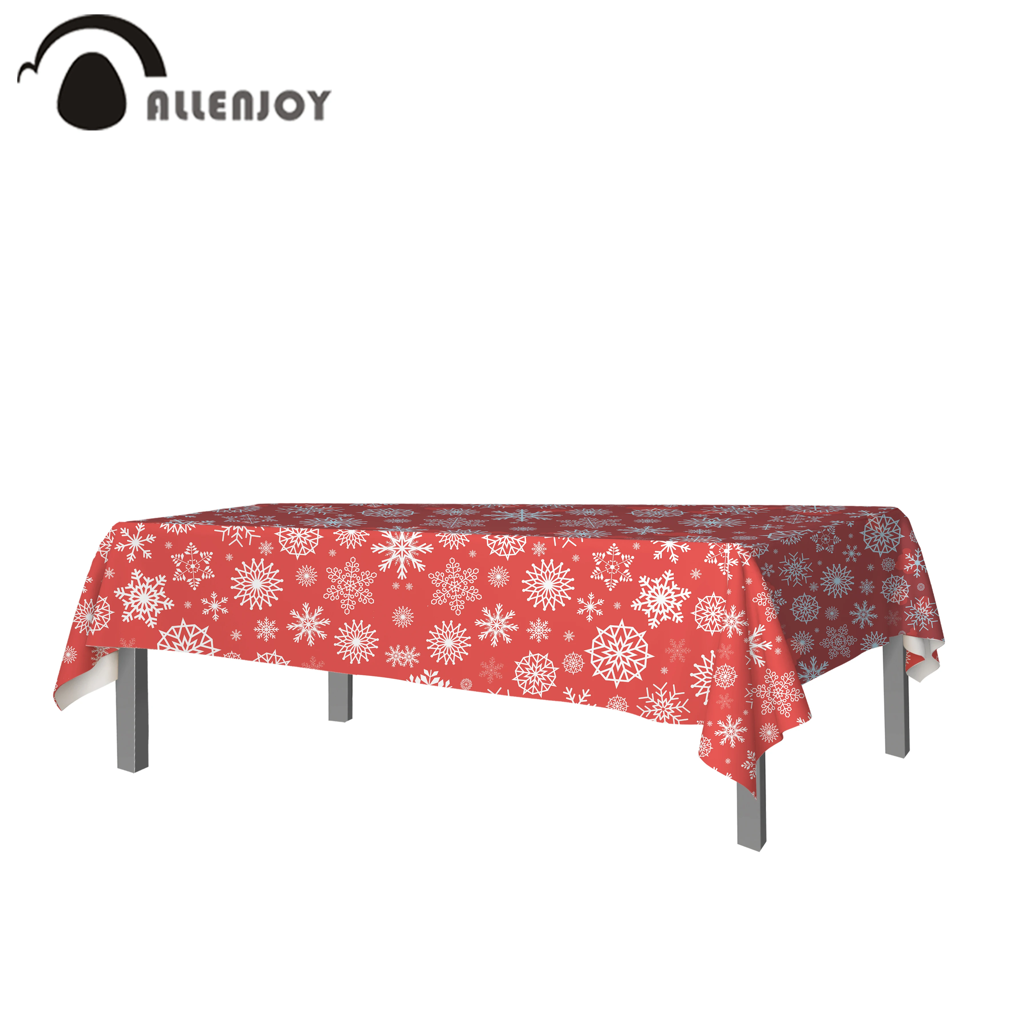 

Allenjoy tablecloth christmas snowflake polka dots candy bar plaid new year party red decoration photography table cover studio