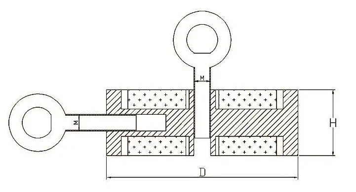 Neodymium Fishing Magnets (Double-Sided) Round Neodymium Magnet with Eyebolt 1200lbs Pulling Force Magnet for River Or Fishing