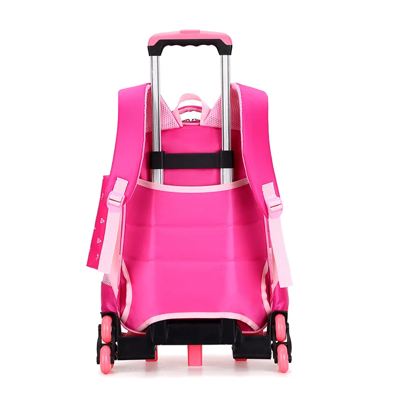 

Ou de Music CHILDREN'S Cartoon Bar Backpack Burden Relieving Backpack Six-Wheeled Bar-Climbing Stairs Schoolbag for Elementary S