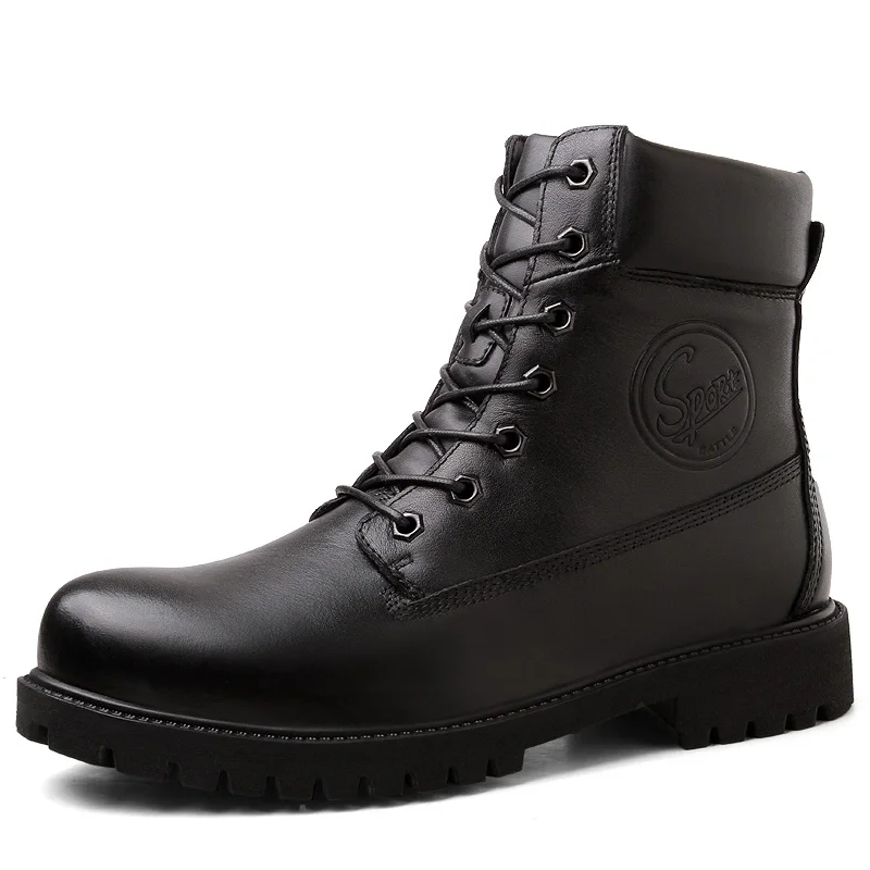 

Vancat High Quality Genuine Leather Men Boots Autumn Winter Waterproof Ankle Boots Men Riding Outdoor Working Snow Boots