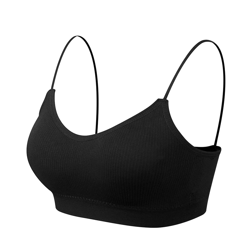 V Neck Seamless Sports Bra Women, Wirefree Padded Yoga Bra Sports Underwear, Breathable Elastic Top