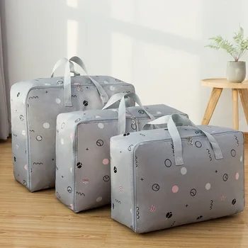 

3 Pcs Clothes Quilt Storage Bag Set Duvet Blankets Storage Closet Wardrobe Organizer Mould-proof Bedding Container For Under Bed