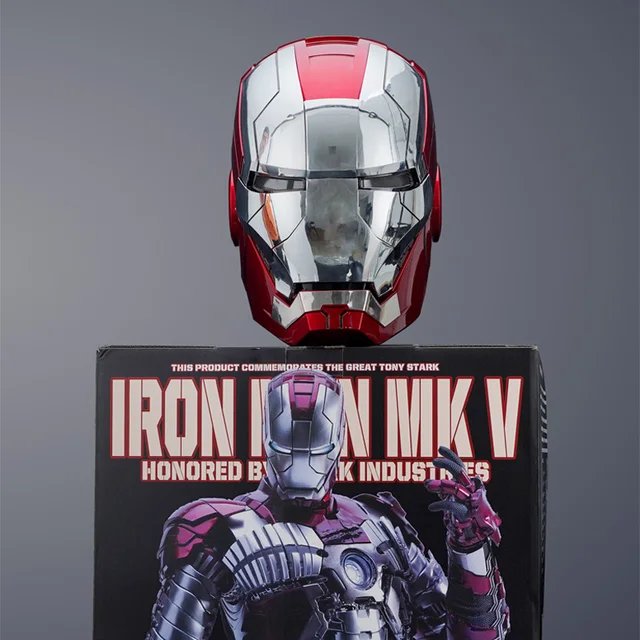 2022 New 1:1 Marvel Iron Man Mk5 Electric Helmet Multi-piece Opening And Closing Helmet Voice Control Eyes Model Adult Toy Gifts 1