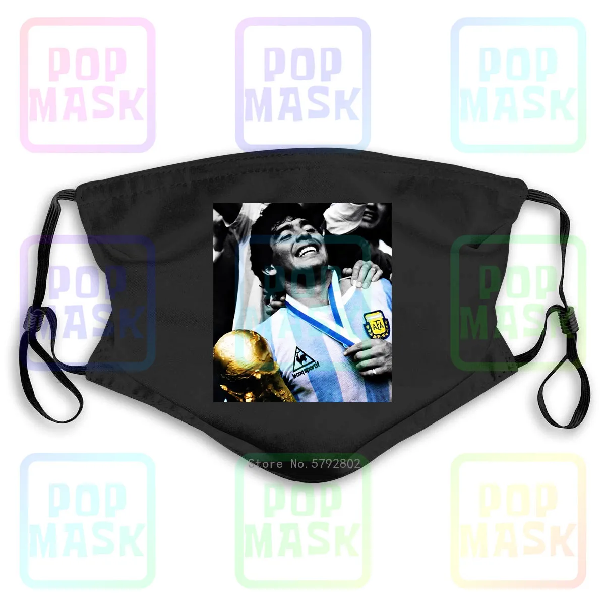 Пылезащитная маска с фильтром Diego Armando Maradona Napoli Calcio Vintage Anni 80 3 моющаяся