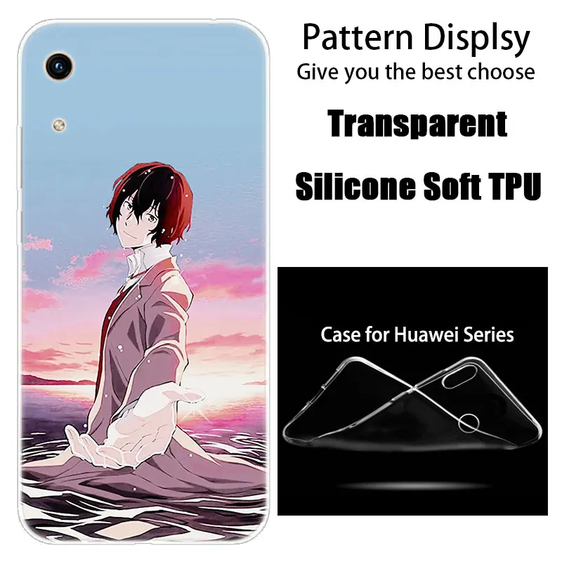 Силиконовый чехол для аниме Bungou Stray Dogs Dazai Osamu для huawei Honor 9X 8A 7A 20 Pro 7X8X7 S 8S 9 10 Lite View 20 20i 10i Play - Цвет: 008