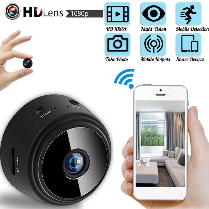 Мини Wi Fi камера HD 1080P микро видео с широкоугольным объективом инфракрасная