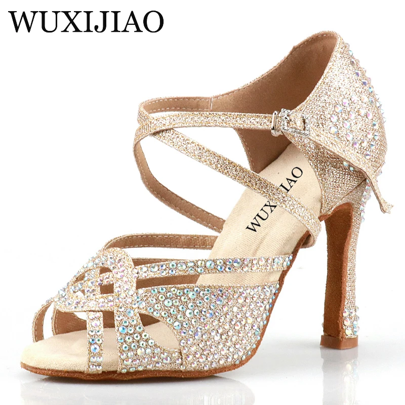 WUXIJIAO holesale women's golden latin dance shoes new style dance - Main Image