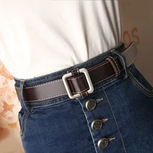 

105cm*2.8cm Fashion Alloy Square Buckle Ladies All-Match Simple Casual Belt Women Solid PU Band Waistband Female
