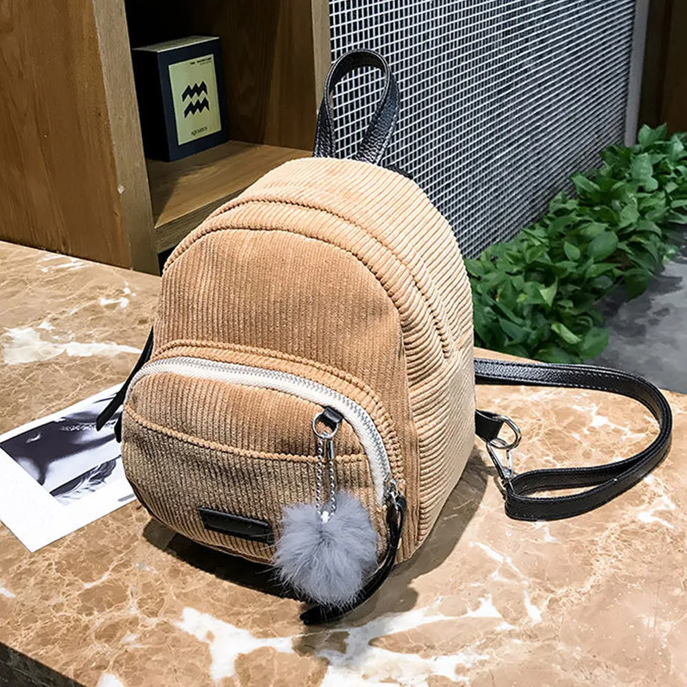 Рюкзак с защитой от краж, Вельветовая школьная сумка для девочек, студенческий рюкзак, сумка для путешествий, сумка через плечо, элегантный дизайн, мягкая Подростковая сумка