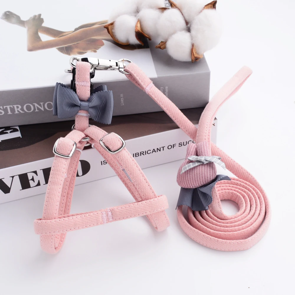 Adjustable Small Dog Leash Harness Set Soft Cat Leash Pet Dog Walking Rope Chihuahua Yorkshire Terrier Yorkies Kitten Supplies