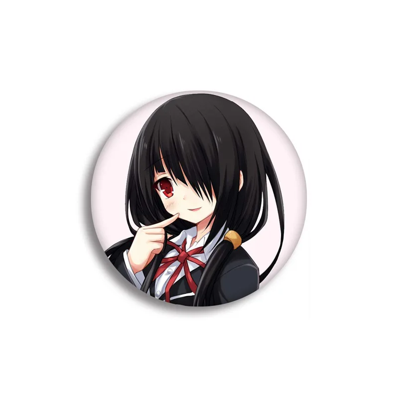 see chart 1 шт. 58 мм значки аниме Дата живого Yatogami tohka Yatogami Tenka Itsuka Kotori значки акриловая брошь - Окраска металла: see chart