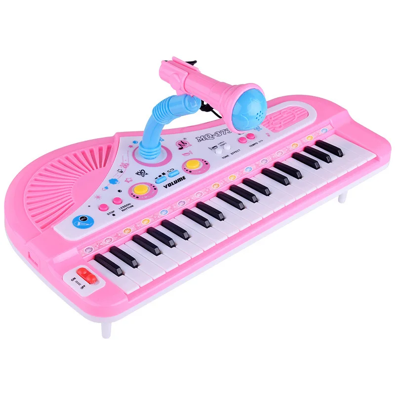 37 ключ детский музыкальный инструмент игрушка Многофункциональный Электрический микрофон-Клавиатура Детская музыкальная игрушка пианино детская развивающая игрушка подарок