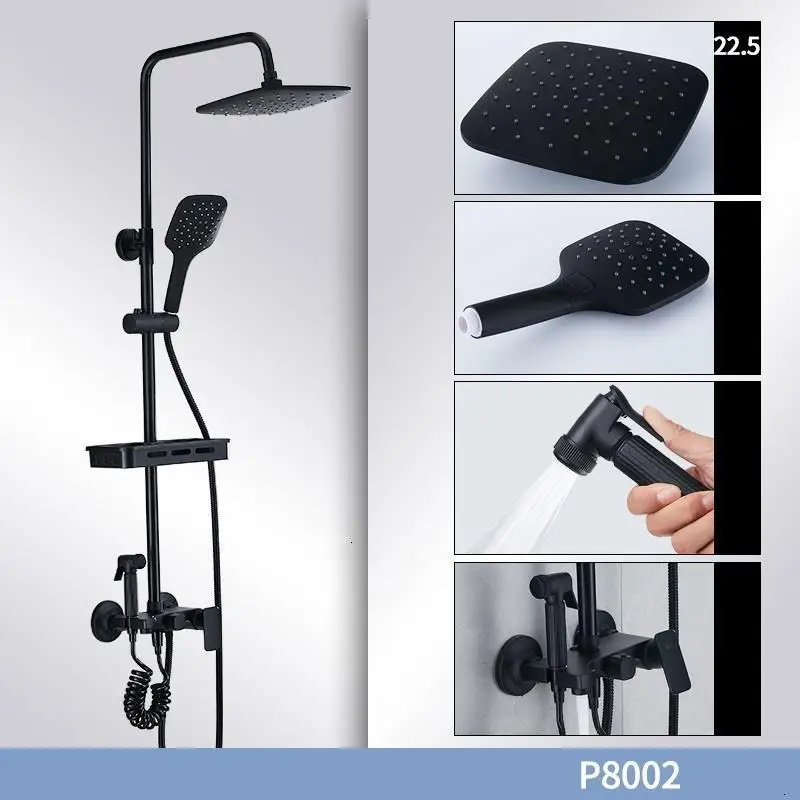 Черный Preto Conjunto De Regendouche Torneira Lavabo панель Ducha Piscina Do Banheiro Chuveiro Eletrico душ для ванной комнаты