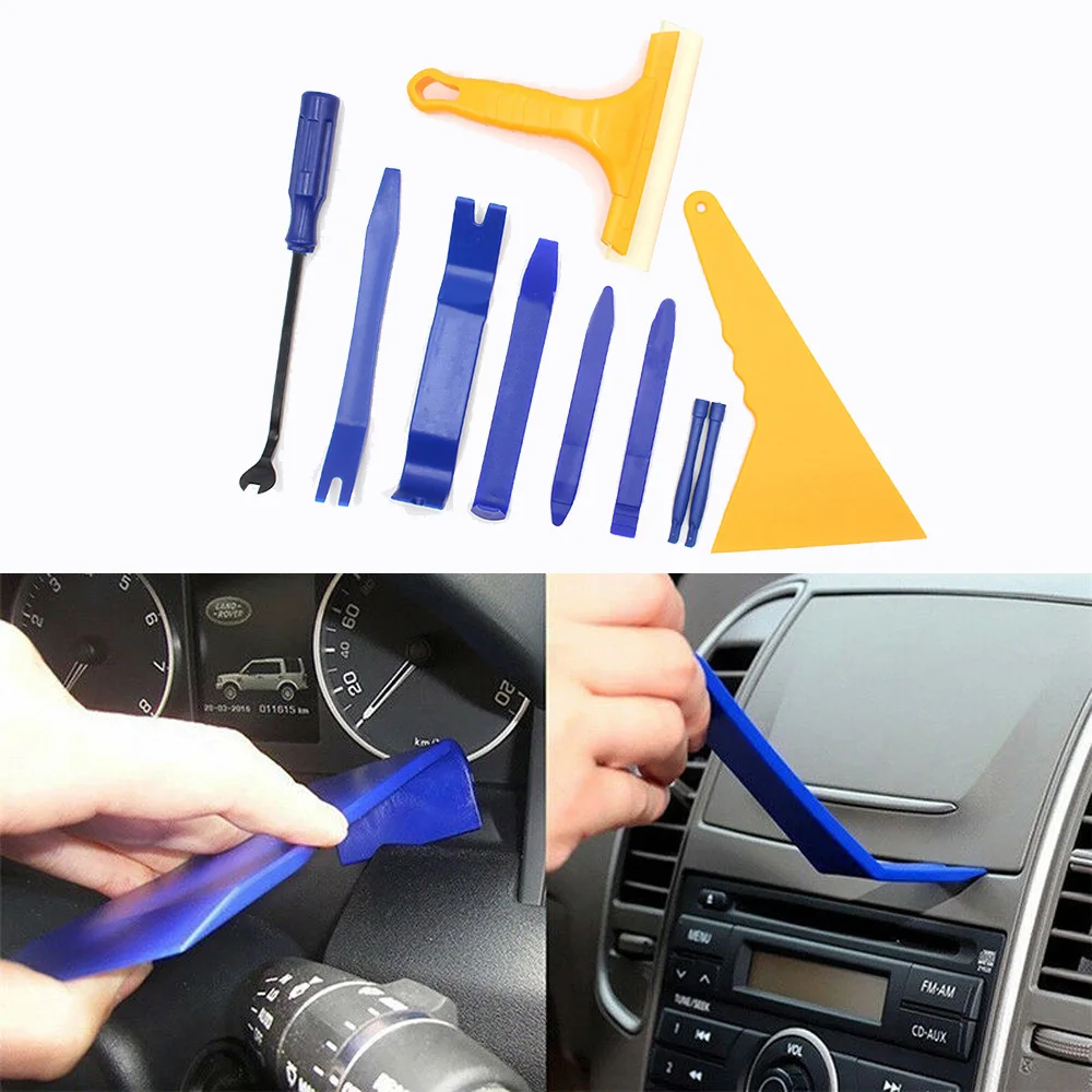 

10pcs Car Radio Crowbar Door Dashboard Panel Pry Audio Interior Supplies Stereo Puller Set Sheet Metal Tools Extractor