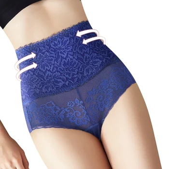 

Women Sexy Lace Transparent Briefs High Waist Breathable Comfortable Girls Underwear Slimming Tummy Shaperwear Soft Underpants