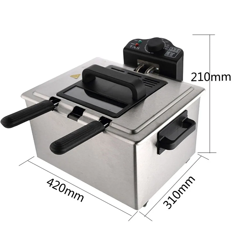 2000W Commercial Fryer 5L Fried French Fries Fried Chicken Wings Oil-free Smoke Potato Tower Household Electric Fryer
