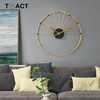 

Nordic Wall Clock Living Room Decoration Large Retro Wall Clock Creative Luxury Home Art Silent Quartz Hanging Watch Hot Sell
