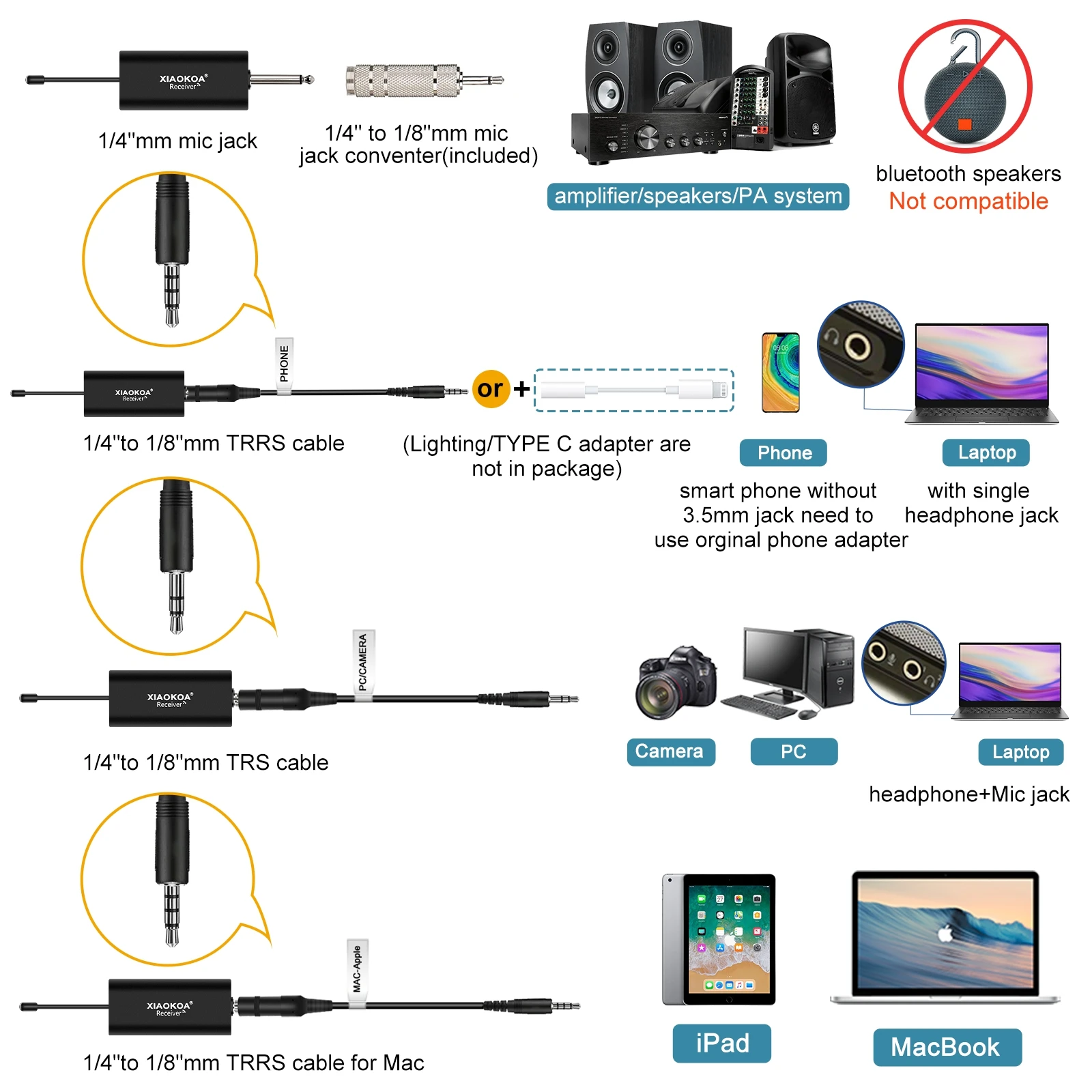 XIAOKOA Portable Wireless Microphone Headset Volume Control High Quality Sound LCD Display Microphone For Teaching YouTube usb microphone