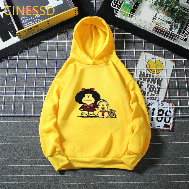 Mafalda Hoodie Children Harajuku Cute Funny Sweatshirt Winter 2020 Fashion Girls Clothes Unisex Tops Kids Teen Streetwear Fleece 0102020h