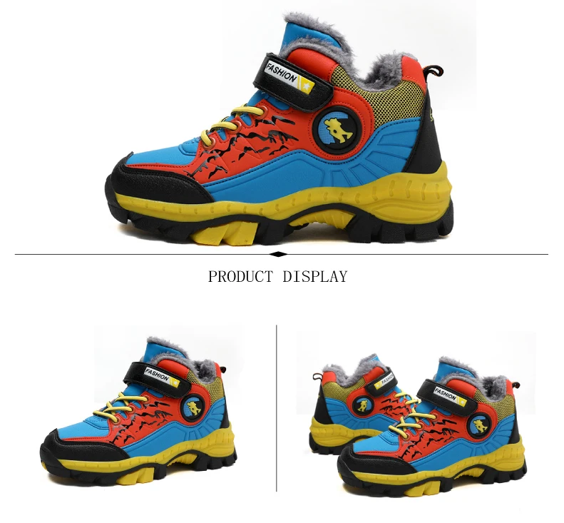 PINSEN 2019 Winter Kids Sneakers boys Outdoor Shoes Hiking Shoes children Shoes Boy Rubber Sole Non-slip Warm Sports Shoes (8)