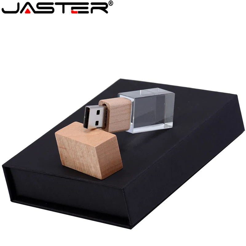 JASTER Walnut Crystal usb 2,0 4 ГБ 8 ГБ 32 ГБ 64 Гб 128 ГБ флеш-накопитель с черной упаковочной коробкой(10 шт. бесплатный логотип