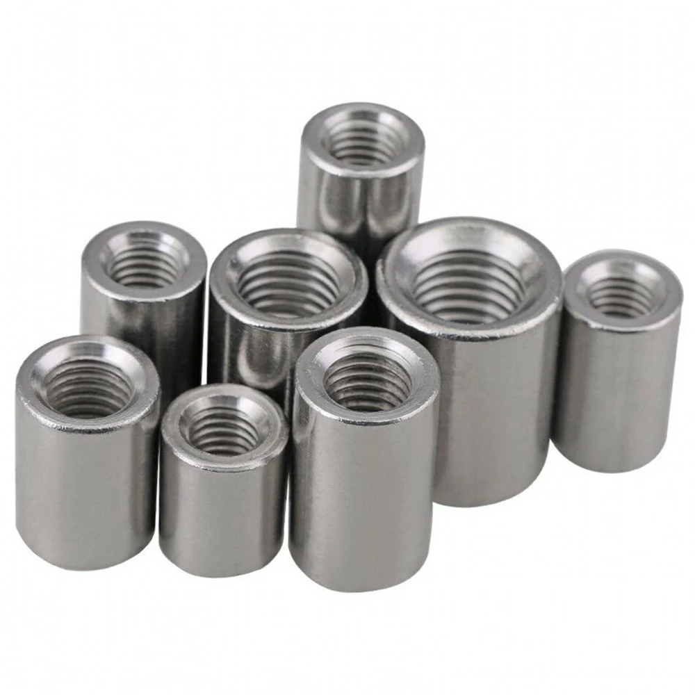 304-A2 stainless steel M8 to M16 round rod stud connector extended connection nut full thread stud round connection nut
