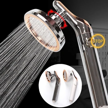 

360 degree rotatable shower head with Water Control Button Filter High-pressure water-saving Rain shower watering head