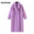 Aachoae Winter Casual Solid Teddy Coat Women Long Sleeve Fleece Long Jacket Turn Down Collar Lamb Fur Coat Верхняя Одежда Fourrure