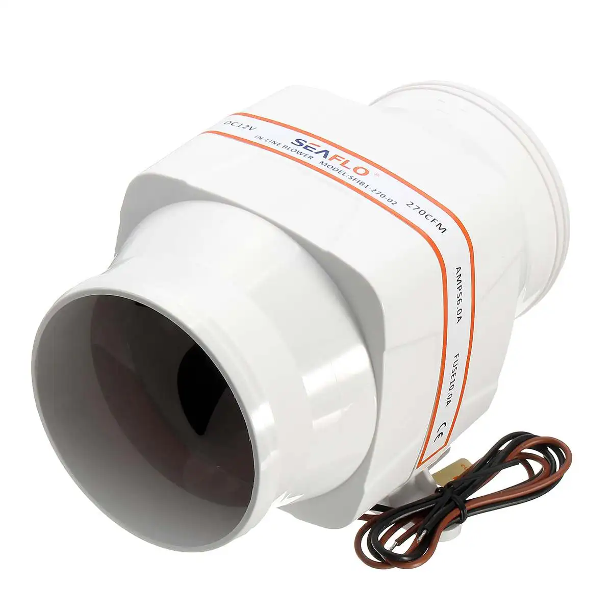 Fan Air Blower 4 Inch In Line 12V 270CFM Six Blade Boat Bilge Engine Galley Marine Ventilation Fan Maximizes Air Flow Efficiency