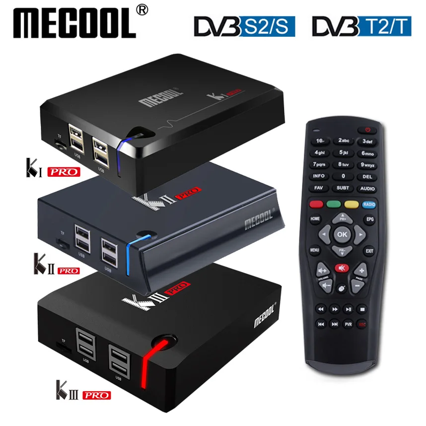ТВ приставка MECOOL KI Pro KII KIII DVB T2 + S2 Android 3 ГБ 16 Восьмиядерный процессор Amlogic S912 DDR4