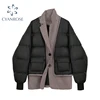 Women's Down Jacket 2022 Winter Parkas Short Coat Thick Cotton Padded Parka Female Patchwork Jacket Fashion Casual Warm Outwear ► Photo 1/6