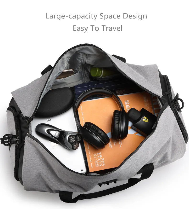 OZUKO, многофункциональный мужской костюм, дорожная сумка, рюкзак, большая емкость, сумка для путешествий, сумка для хранения, сумка для багажа, сумка для обуви