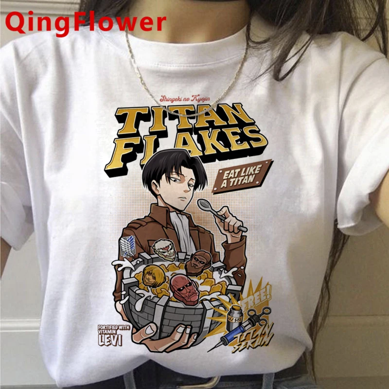 Футболка женская с забавным рисунком атака на Титанов повседневный модный топ в