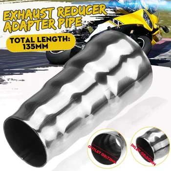 

50mm-72mm Universal Car Exhaust Pipe Reducer Adapter 5 Steps Connector Pipe Tube Stainless Steel