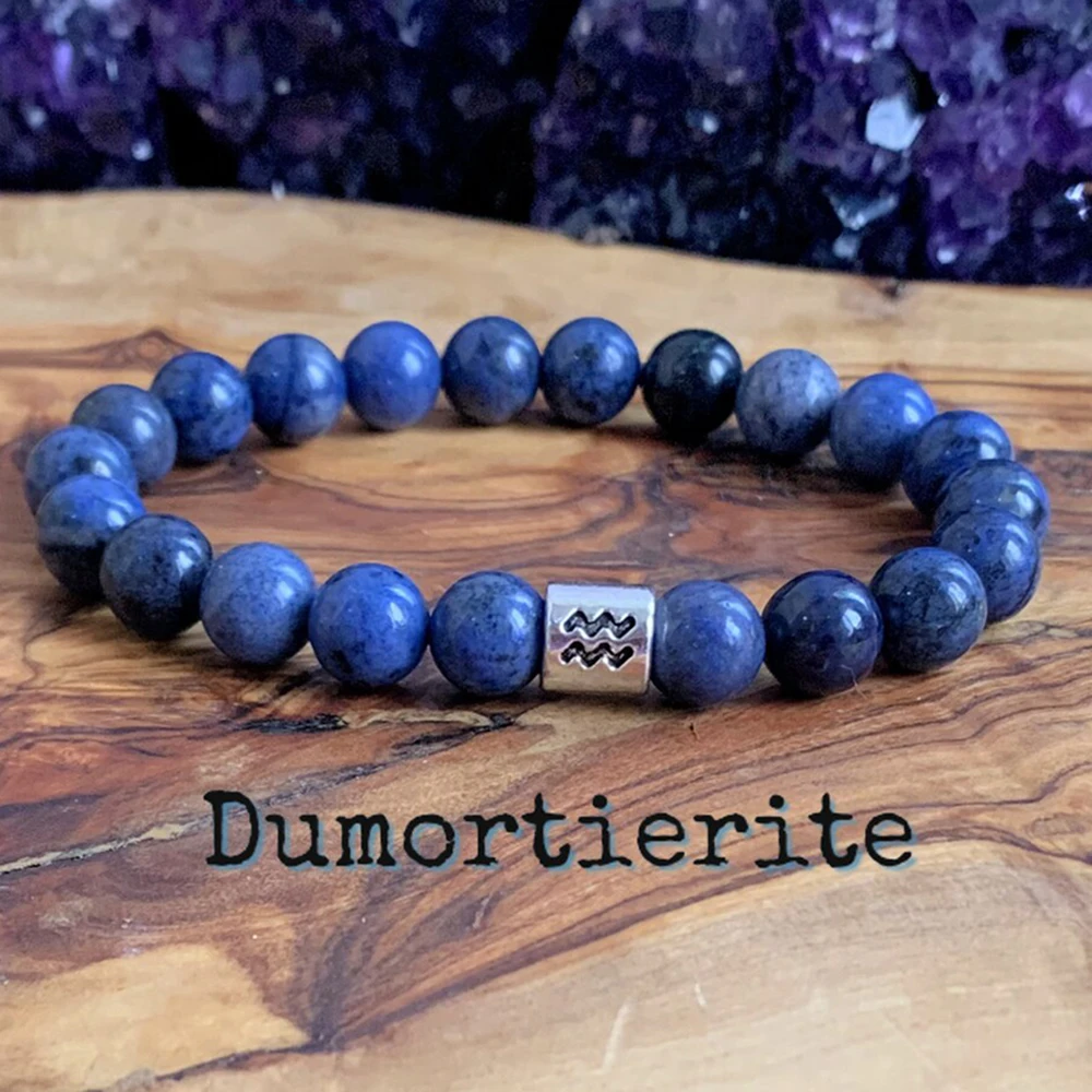 Ruberthen New Design Aquarius Zodiac Gemstone Stack Bracelet mm