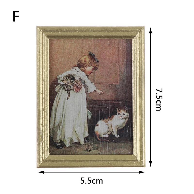1PCS Горячая 1:12 1/12 масштаб фотографии картина маслом Настенная картина для 1:12 кукольный домик Миниатюрный Miniaturas Casa De Munecas - Цвет: 1PCS