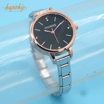 

Hapiship Fashion Women's Jewelry Stainless Steel 9mm Width Rose Watch Bracelet Bangle For Teen Friend Birthday Gift G133